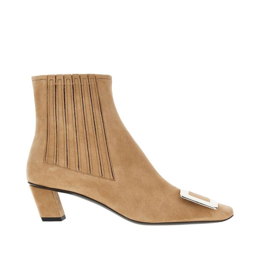 Roger Vivier Women Suede Leather 'Belle Vivier' Chelsea Boots